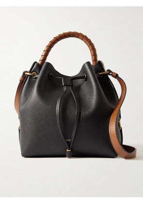 Chloé - + Net Sustain Marcie Two-tone Textured-leather Bucket Bag - Black - One size