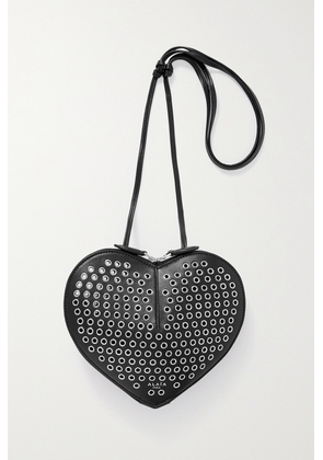 Alaïa - Le Coeur Eyelet-embellished Leather Shoulder Bag - Black - One size