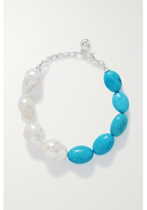 Fry Powers - Silver, Turquoise And Pearl Bracelet - Multi - One size