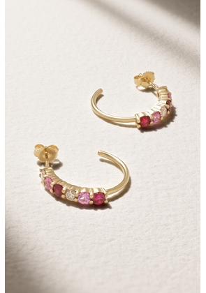 Jennifer Meyer - 4-prong 18-karat Gold Multi-stone Hoop Earrings - One size