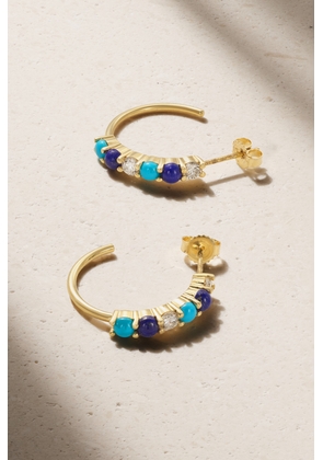 Jennifer Meyer - 18-karat Gold Multi-stone Hoop Earrings - One size