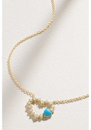 Jennifer Meyer - Large Open Heart 18-karat Gold, Diamond And Turquoise Necklace - One size