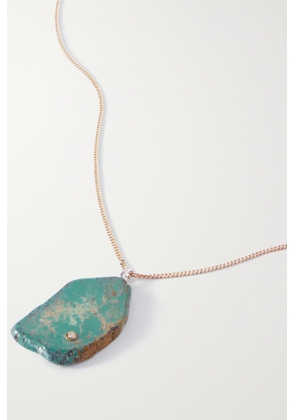 Pascale Monvoisin - Stromboli N°2 9-karat Gold, Turquoise And Diamond Necklace - Blue - One size