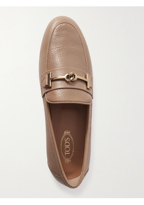 Tod's - Logo-embellished Textured-leather Loafers - Brown - IT34,IT34.5,IT35,IT35.5,IT36,IT36.5,IT37,IT37.5,IT38,IT38.5,IT39,IT39.5,IT40,IT40.5,IT41,IT41.5,IT42