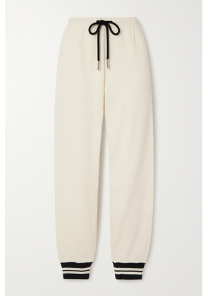 Moncler - Striped Tapered Cotton-blend Jersey Track Pants - White - xx small,x small,small,medium,large,x large,xx large
