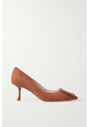 Roger Vivier - Viv' In The City Buckled Suede Pumps - Brown - IT34,IT35,IT35.5,IT36,IT36.5,IT37,IT37.5,IT38,IT38.5,IT39,IT39.5,IT40,IT40.5,IT41,IT41.5,IT42