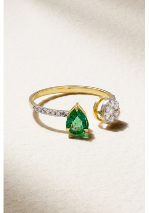 House Of Meraki - Nyra Toi Et Moi 18-karat Gold, Emerald And Diamond Ring - 6,7