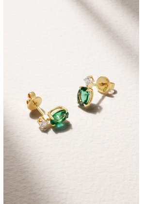 House Of Meraki - Tokyo 18-karat Gold, Emerald And Diamond Earrings - One size