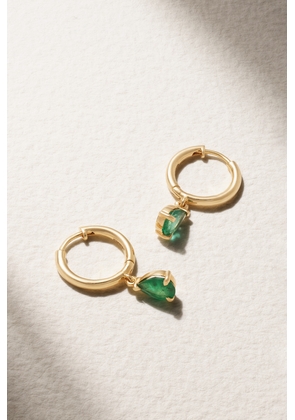 House Of Meraki - Maria 18-karat Gold Emerald Hoop Earrings - One size