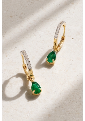 House Of Meraki - Ava 18-karat Gold, Emerald And Diamond Hoop Earrings - One size