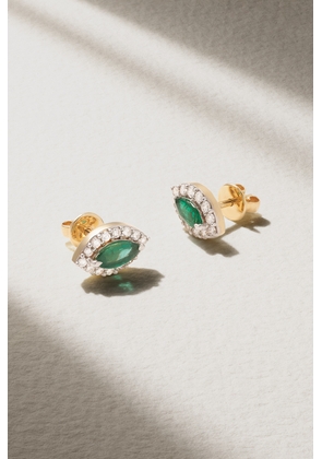 House Of Meraki - Myra Mini 18-karat Gold, Emerald And Diamond Earrings - One size