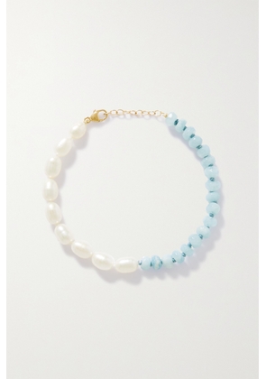 JIA JIA - + Net Sustain Union 14-karat Gold, Aquamarine And Pearl Bracelet - White - One size