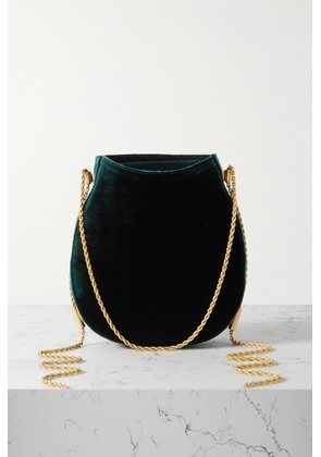 NEOUS - Corvus 0.1 Chain-embellished Velvet Shoulder Bag - Green - One size