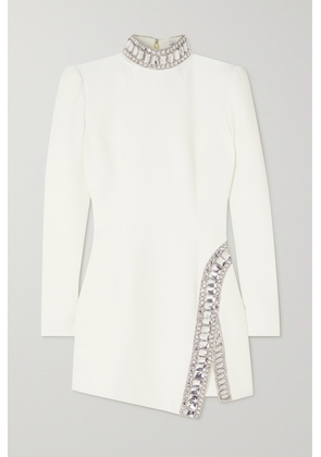 Andrew Gn - Crystal-embellished Cady Mini Dress - Off-white - FR34,FR36,FR38,FR40,FR42,FR44,FR46