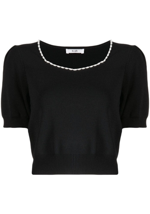 b+ab faux pearl-embellished knitted top - Black