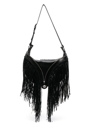 Versace Repeat fringed shoulder bag - Black