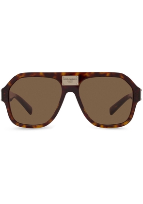 Dolce & Gabbana Eyewear tortoiseshell pilot-frame sunglasses - Brown