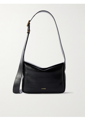 Jil Sander - Croc-effect Leather Shoulder Bag - Black - One size