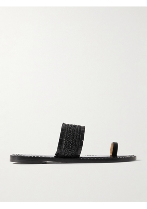 Amanu Studio - The Shela Fringed Braided Leather Slides - Black - US4,US5,US6,US7,US8,US9,US10,US11,US12