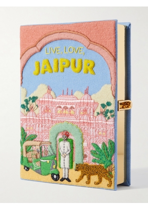 Olympia Le-Tan - Live, Love, Jaipur Embroidered Appliquéd Canvas Clutch - Multi - One size