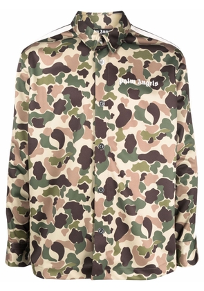 Palm Angels camouflage-print track shirt - Green