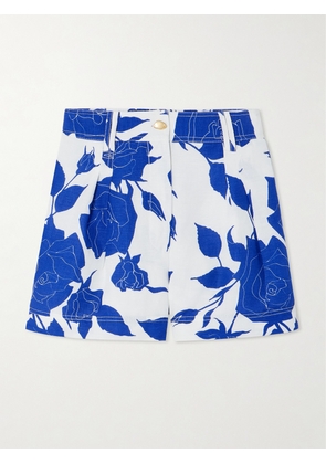 Aje - Belonging Floral-print Linen-blend Shorts - Blue - UK 6,UK 8,UK 10,UK 12,UK 14