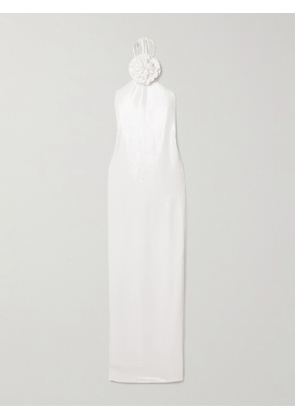 Rodarte - Embellished Sequined Tulle Halterneck Gown - White - US0,US2,US4,US6
