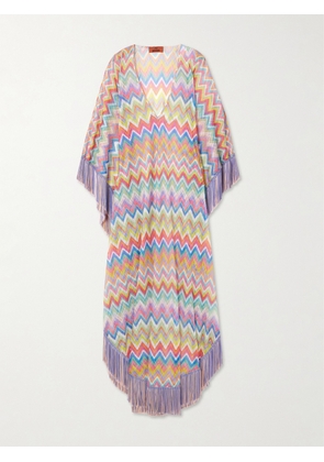 Missoni - Fringed Striped Crochet-knit Kaftan - Multi - small,medium,large