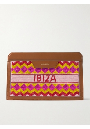 Aquazzura - Ibiza Beaded Leather Clutch - Pink - One size