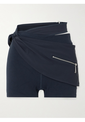 Nike - + Jacquemus Belted Layered Stretch-jersey Shorts - Blue - xx small,x small,small,medium,large