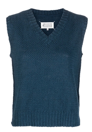 Maison Margiela basket-weave sleeveless sweatshirt - Blue