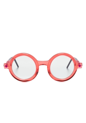 Kuboraum P1 round-frame tinted sunglasses - Red
