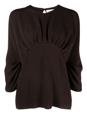 Lanvin open-back ruched crepe blouse - Brown