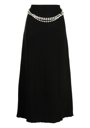b+ab pearl-belt high-waisted midi skirt - Black
