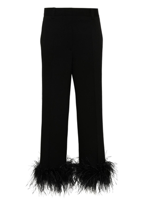 Miu Miu feather-trimmed trousers - Black