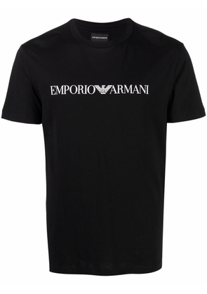 Emporio Armani logo-print cotton T-Shirt - Black