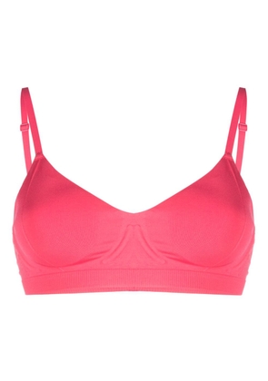 Calvin Klein logo-embossed V-neck bra - Pink