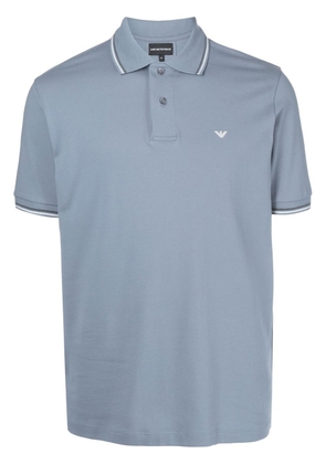 Emporio Armani logo short-sleeve polo shirt - Blue