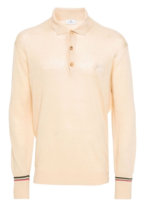 ETRO Pegaso-embroidered knitted polo shirt - Neutrals