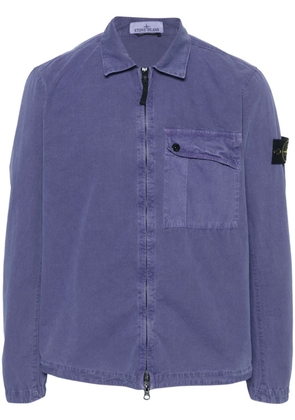 Stone Island Compass badge zip-up overshirt - Purple