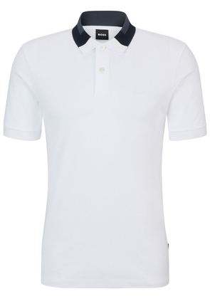 BOSS contrasting-collar polo shirt - White