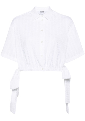 MSGM seersucker cropped shirt - White