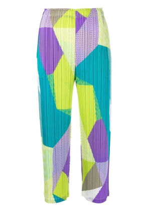 Pleats Please Issey Miyake plissé cropped trousers - Yellow