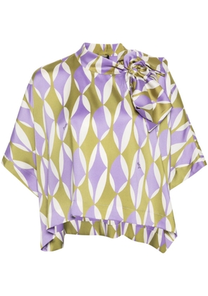 LIU JO graphic-print attached-scarf blouse - Purple