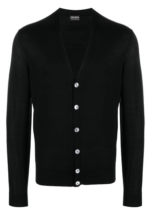 Zegna V-neck wool cardigan - Black