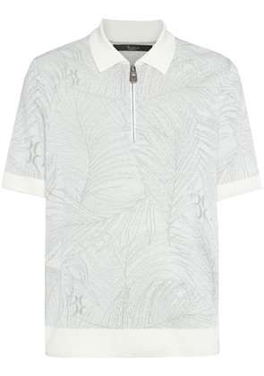 Billionaire leaf-print polo shirt - White