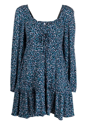 Tommy Jeans ditsy floral-print tiered dress - Blue