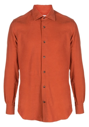 Mazzarelli spread-collar cotton shirt - Orange
