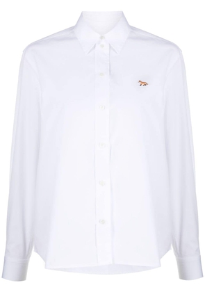 Maison Kitsuné Fox-patch cotton shirt - White