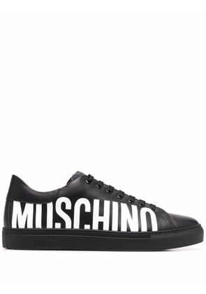 Moschino logo-print leather sneakers - Black